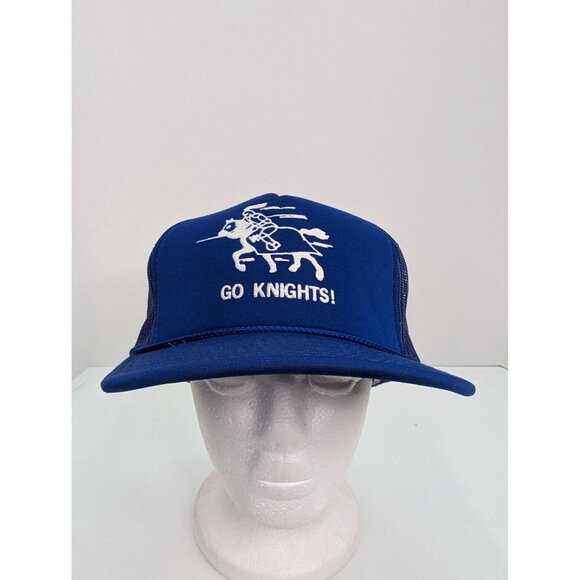 Go Knights ! Graphic Logo Men Blue Wide Brim Mesh Back Adj Snapback Cap Hat - Picture 2 of 8